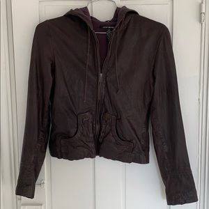 Hooded Leather Jacket